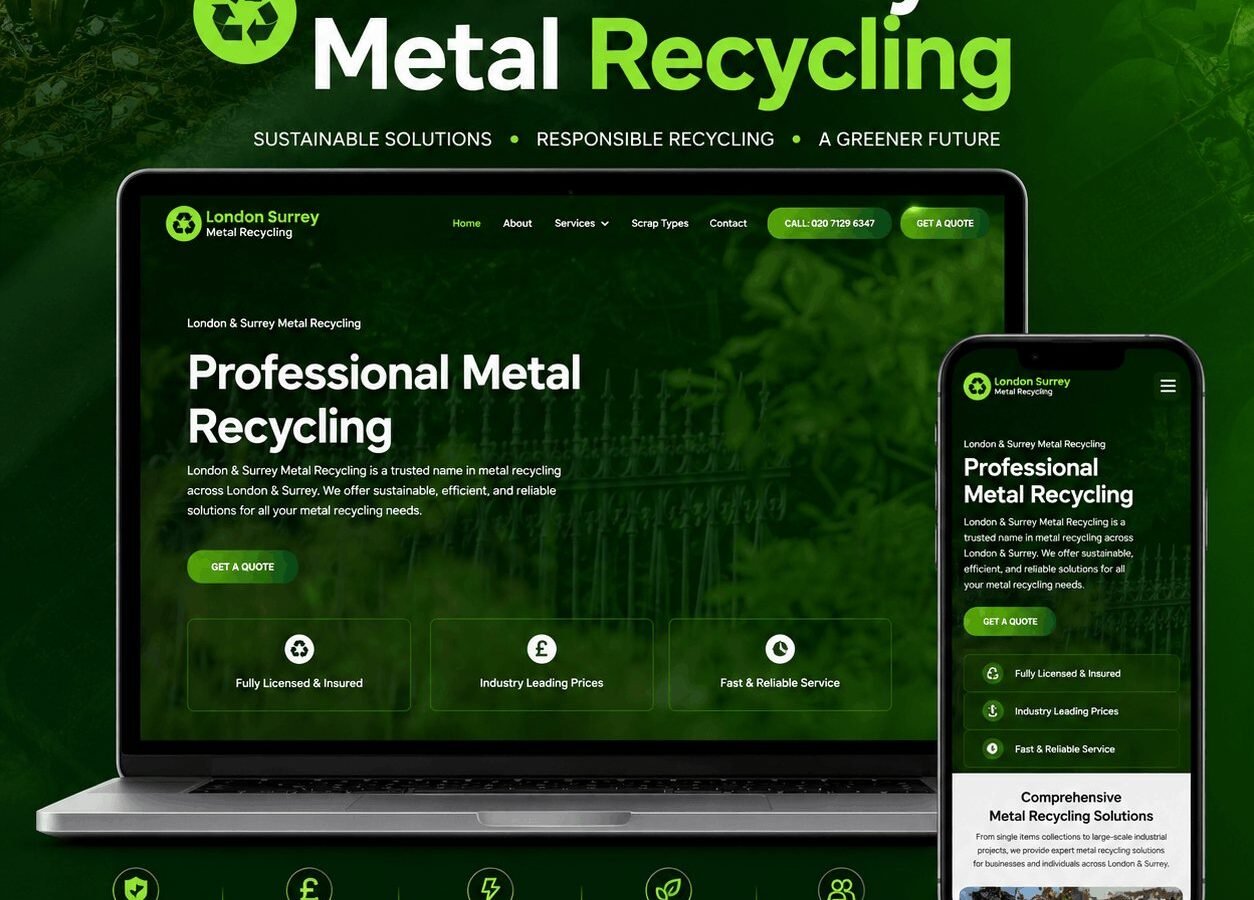 London Surrey Metal Recycling site, with scrap grades, live pricing and a quote request form