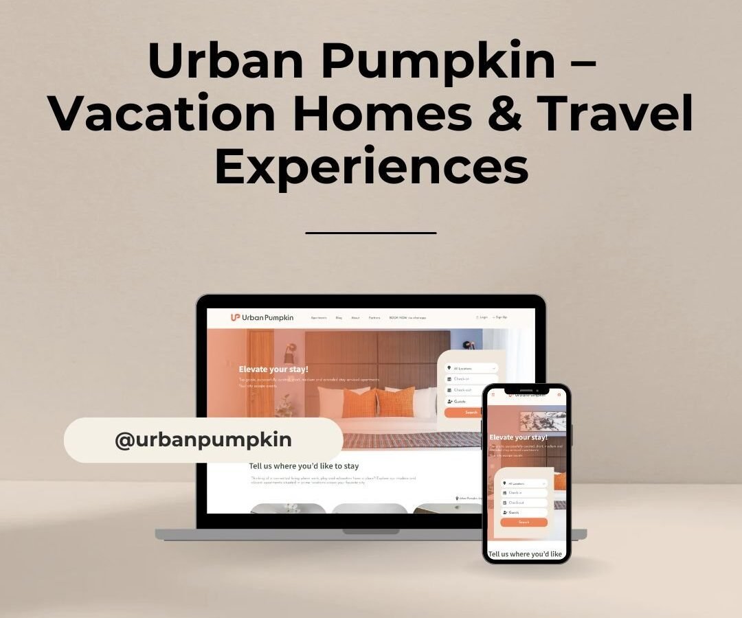 Urban Pumpkin site for vacation homes, with a stay finder and amenities view